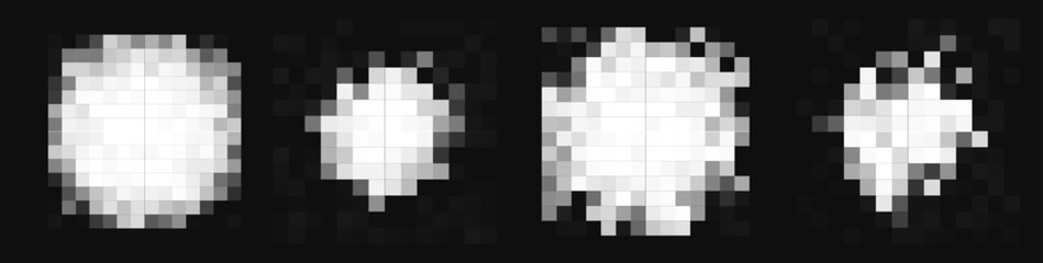 Censorship Blur Pack in Pixelated Style for News Redaction and Identity Concealment. Vector Illustration