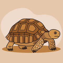 Sulcata Tortoise Logo Vector Image
