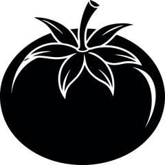 Tomato Silhouette Vector | Icon for Fresh Produce, Garden & Culinary Vector