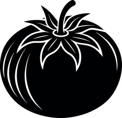 Tomato Silhouette Vector | Icon for Fresh Produce, Garden & Culinary Vector