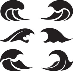 Fototapeta premium surf wave silhouette design isolated on the white background