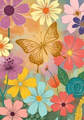 Golden Flutter, Wild Bloom AI Generated