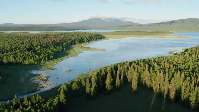 Southern Urals, Zyuratkul National Park: Bolshoy Nurgush Ridge. Aerial view.