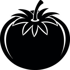 Tomato Silhouette Vector | Icon for Fresh Produce, Garden & Culinary Vector