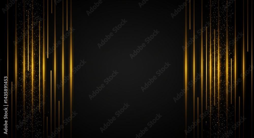 Poster golden lines abstract background - elegant abstract background featuring vertical golden lines on a 