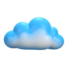 Blue cartoon cloud isolated on a white background