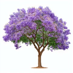 Obraz premium A beautiful jacaranda tree in full bloom, showcasing vibrant purple flowers and lush greenery.