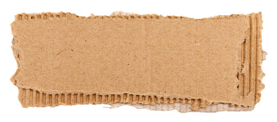 Piece of torn cardboard on a white background. Torn cardboard isolate