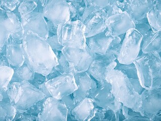 Frozen Ice Cubes Closeup