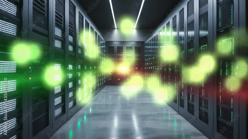 Aufkleber servers stored in specialized cabinets for data and network infrastructure