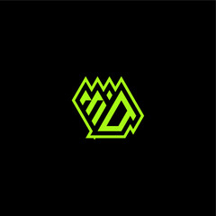 logo design concept cool and dynamic monogram MO esport gaming initial letter