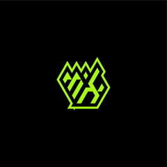 Fototapeta premium logo design concept cool and dynamic monogram MX esport gaming initial letter