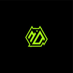 logo design concept cool and dynamic monogram NO esport gaming initial letter