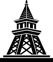 Tower Silhouette Black Vector | Icon for Architecture and Urban Vector