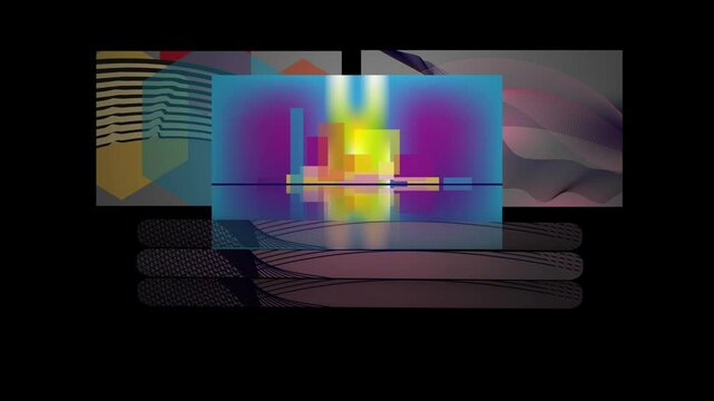 Abstract futuristic animation with gradients and curves. It can be used to create videos, compositions, and websites.