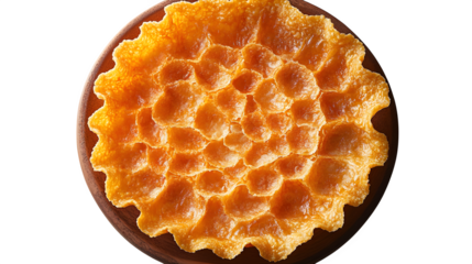 Top view of pie, isolated on white background