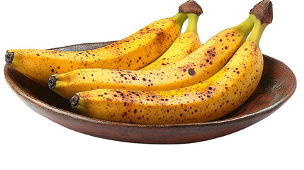 Ripe yellow banana with natural texture, isolated on white background