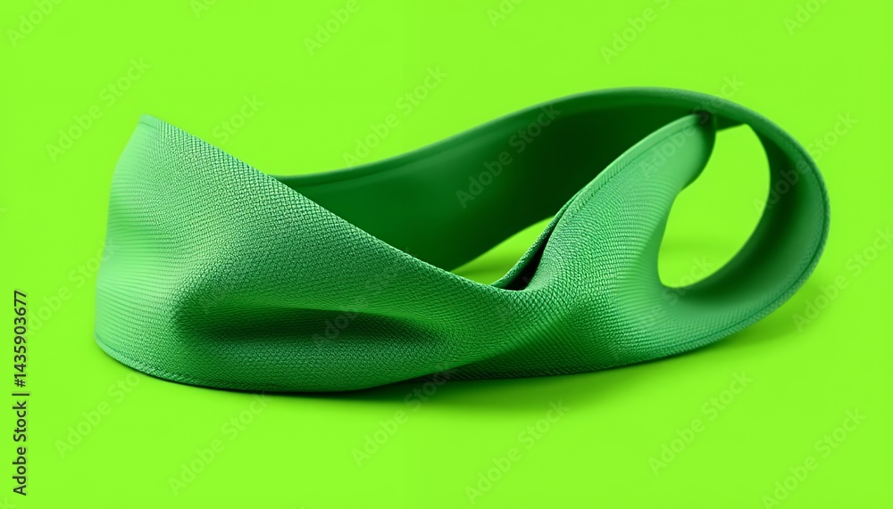 Poster abstract green mobius strip isolated on green screen background perfect for decoration and motion gr