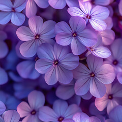 name : vibrant warm purple phlox wall, mystical macro clusters,