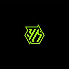 YM letter cool and dynamic monogram esport gaming initial logo design concept