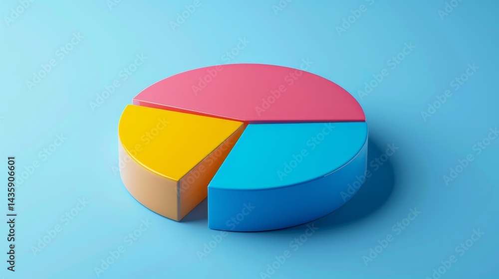 Aufkleber basic d pie chart with clear part distinctions and no excess design clutter for clarity