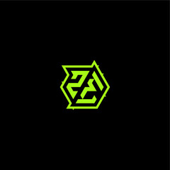 ZE letter cool and dynamic monogram esport gaming initial logo design concept