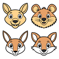 Playful Desert Friends Camel, Jerboa, Lizard, Coyote, and Pronghorn Coloring Art