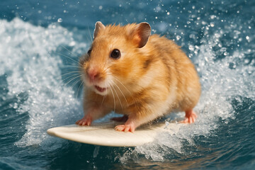 サーフィンするハムスター