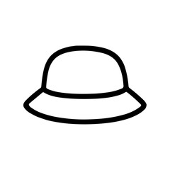 レインハットの線画アイコン（雨の日・梅雨対策アイテム）Rain Hat Line Icon – Minimal Waterproof Accessory for Rainy Days