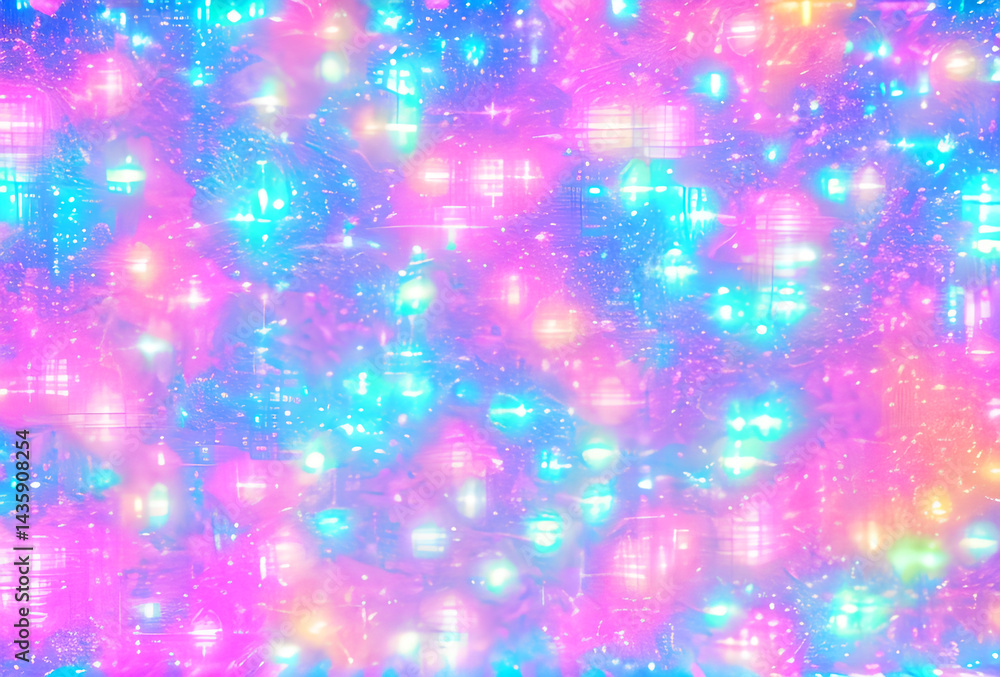 Aufkleber nano future rainbow bright gradient background with mixed colors with tile transition, threads top. 