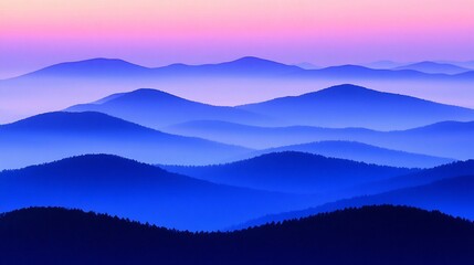 Obraz premium Misty mountain range at dawn