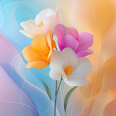 Obraz premium pop freesia bright graphic,