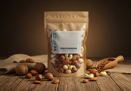 Nuts Packaging Label Mockups