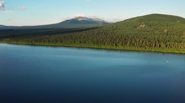 Southern Urals, Zyuratkul National Park: Bolshoy Nurgush Ridge. Aerial view.
