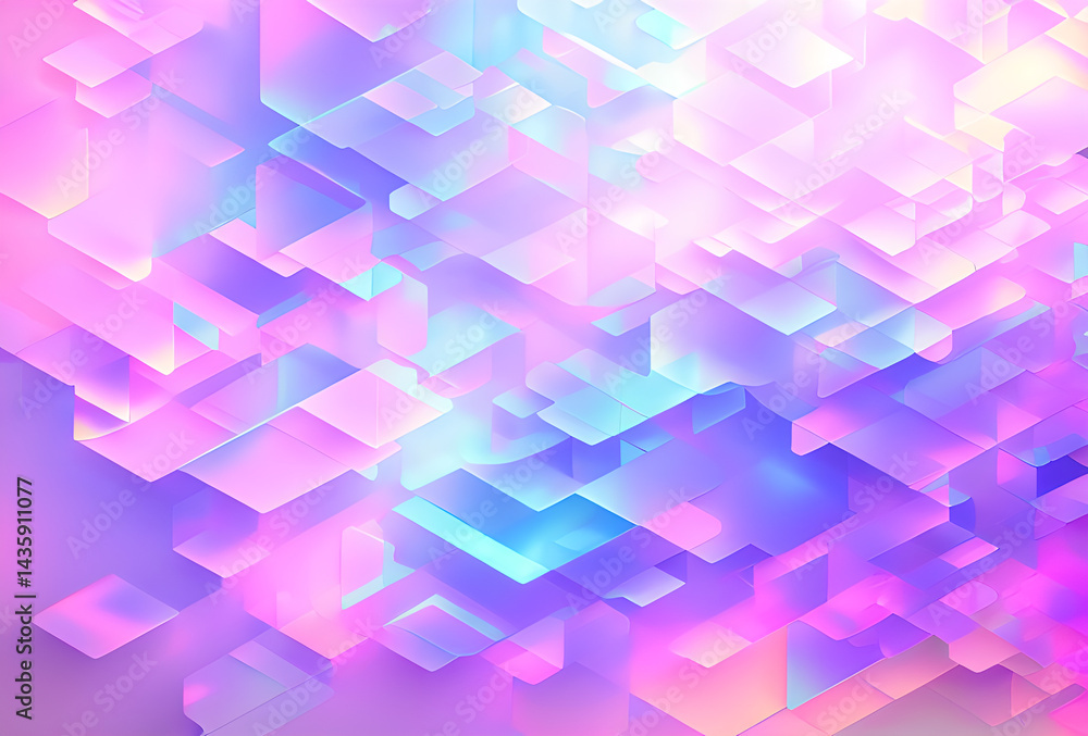 Poster nano future rainbow bright gradient background with mixed colors with tile transition, threads top. 