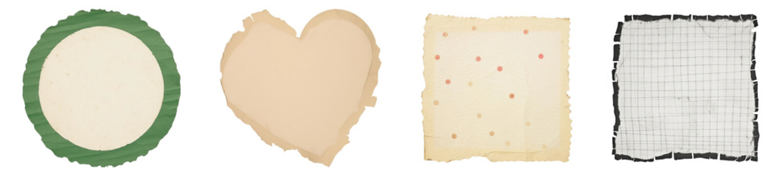 PNG Vintage paper shapes collection, element set on transparent background