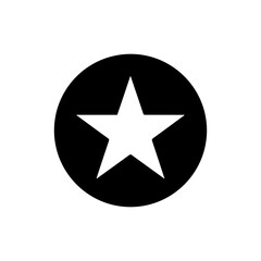 Black Filled Circle with Star Representing Cosmic Alignment