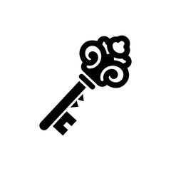 Black Key Icon with Intricate Details Symbolizing Unlocking Possibilities