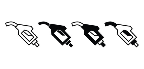 Obraz premium Fuel Pump Icons Black and White Color Vector Design Illustration