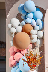 Balloon decoration for a gender reveal party
