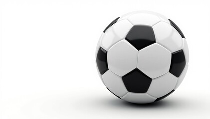 Fototapeta premium Brand new white football, pristine condition, isolated on white, background, new, game