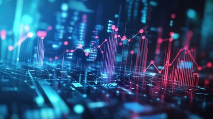 Obraz premium concept of big data analysis, with abstract graphs, charts, and interconnected nodes