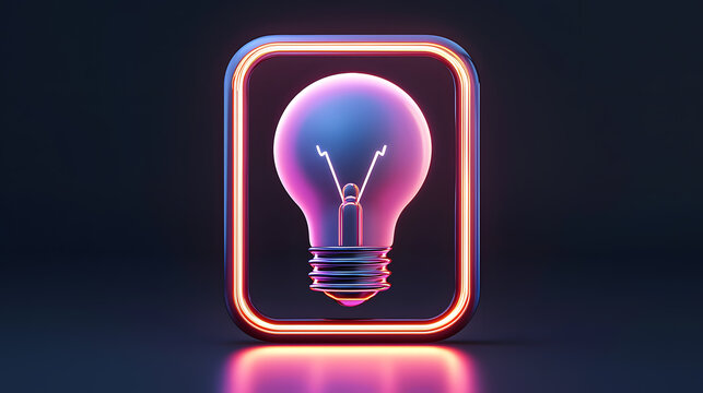 Illuminating bright ideas a luminous lightbulb concept in a minimalistic digital environment