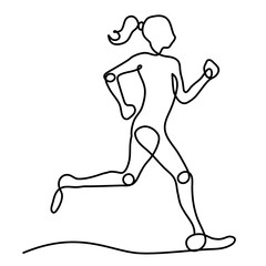 woman runner silhouette vector