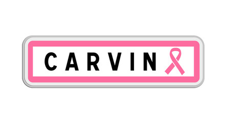 Panneau de sortie de Carvin, Pas-de-Calais, Hauts-de-France avec Ruban Octobre Rose