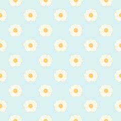 Vintage Strawberry Seamless Floral Pattern Light blue background
