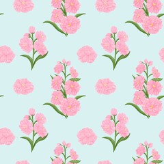 Vintage Hoary Stock Seamless Floral Pattern