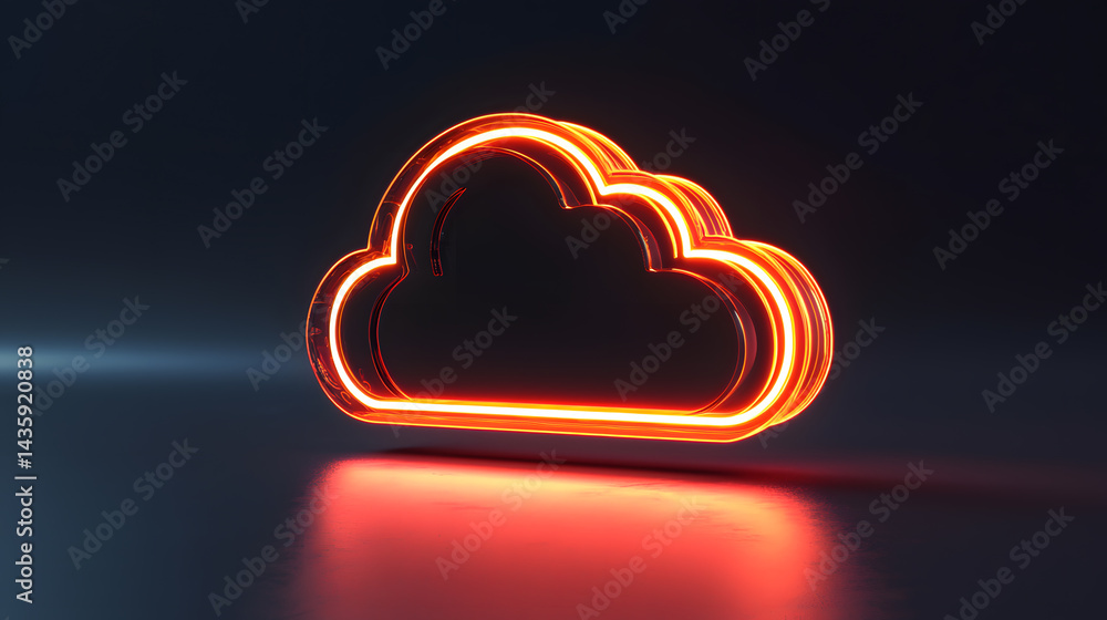 Poster dynamic cloud icon design digital art modern environment centered viewpoint abstract concept