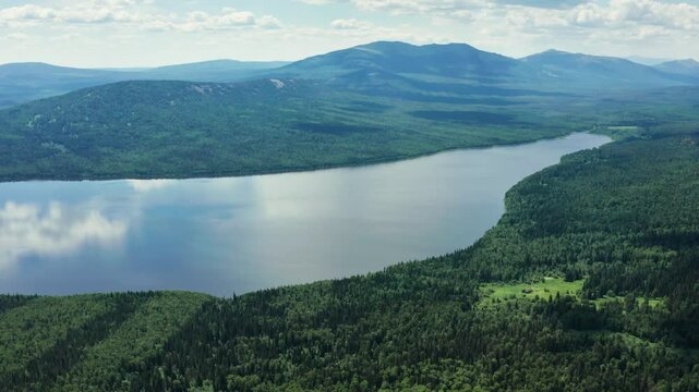 Southern Urals, Zyuratkul National Park: Bolshoy Nurgush Ridge. Aerial view.