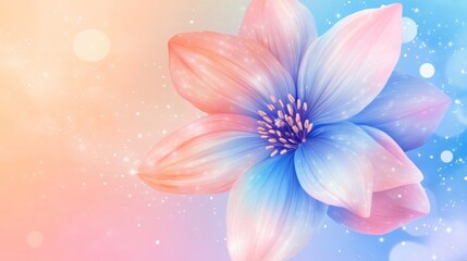 Pastel Pink And Blue Flower Blossom Close Up